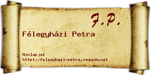 Félegyházi Petra névjegykártya